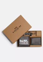 COACH Coach Boxed 3 In 1 Wallet Gift Set With Horse And Carriage Gunmetal