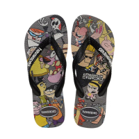 【havaianas 哈瓦仕】拖鞋 男鞋 女鞋 膽小狗英雄 Top Warner Classics 黑 4149890-3498U(哈瓦士)