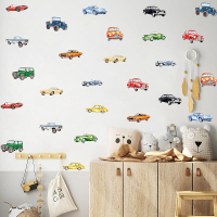 Watercolor Classic Car Wall Stickers Retro Racecar Off-Road Vehicle Vinyl Wall Decals Removable Vint