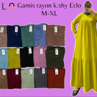 Gamis rayon eclo size M- xl Muslim Wanita Dewasa Katun