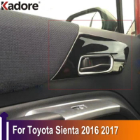 For Toyota Sienta 2016 2017 Second GE XP170 Matte Black Door Handle Cover Bowl Cover Trim Car Interior Accessories