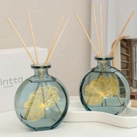 160ml Glass Reed Diffuser Set with Sticks, Home Scented Diffuser for Bathroom, Bedroom, Office, Hotel Aroma Oil Diffuser Set