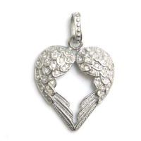 Unisex 316L Stainless Steel Cool Angel Wings Stone Newest Pendant