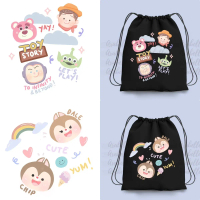 Tas Serut atau String Bag Berwarna Hitam Bergambar Cute Doodle Disneyy/Toy Story/ Winnie the Pooh/ S