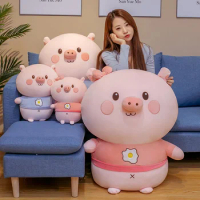 35-65cm Squishy Piggy Poached Egg Pig Plush Doll Blue/Pink Stuffed Pillow Lovely Soft Squishy Animal Toy Kids/Girl Birthday Gift