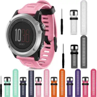 100pcs 26mm Width Watch Strap for Garmin Fenix 3 Band Outdoor Sport Silicone Watchband for Garmin Fenix3HR with tools