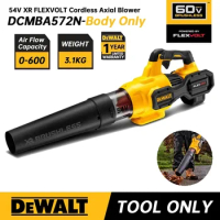 DeWalt Cordless Axial Blower DCMBA572 54v XR Brushless Handheld Leaf Blower Body Only Power Tools Air Blower Vacuum Cleaner