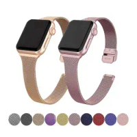Milanese Strap For Apple watch band 44mm 40mm 45mm 41mm stainless steel Metal bracelet iWatch Apple watch 3 4 5 SE 6 7