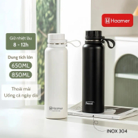 【 Mẫu bán chạy】 【Mới 2025】 Bình Giữ Nhiệt Haamer x Travel Inox 304 An Toàn Thực Phẩm, Ly Giữ Nhiệt L