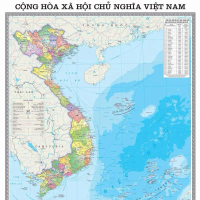 [Góc Học Tập] Bản Đồ Hành Chính Việt Nam Mới 34 Tỉnh Thành Size A0-A1 Có Nẹp Treo Tường