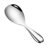 1Pc Stainless Steel Rice Spoon Long Handle Kitchen Tableware Thicken Cooker Scoop Multi-purpose Buffet Serving Spoons