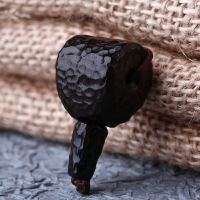 DIY藏式黑檀木水滴形三通佛頭108顆佛珠手串文玩菩提子配件配飾品