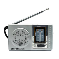 BC-R2048 Radio Portable Pocket AM FM Dual Band Stereo Radio Receiver Telescopic Antenna AA Battery Powered(Not Include)