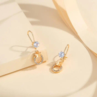 LM073 ANTING TITANIUM LIONTIN ANTI KARAT LAPIS EMAS ANTING WANITA