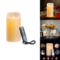 New LED Candles, Flickering Flameless Candles, Rechargeable Candle, Real Wax Candles With Remote Control A