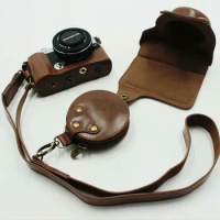 For Olympus PEN E-P7 EP7 Camera Bag Case PU Leather Vintage Shoulder Strap Pouch Protection Carry Cover