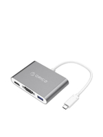 ฮับ USB C 3IN1 VGA*1, HDMI*1, Type-C*1, Type-A*1 สีSpaceGrey