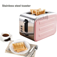 1pc Stainless Steel Toaster Two Pieces of Bread Household Toaster Breakfast Bread Machine Six Gear Baking Household 220v 800w