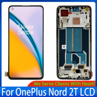 6.43" Original AMOLED For Oneplus Nord 2T Nord2T CPH2399 CPH2401 LCD Display Touch Screen Digitizer Assembly For 1+nord2t Lcd