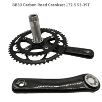 Carbon Road Crankset 53-39T Chainwheel BB30 Bicycle Crank 172.5 with Chainring BCD110, Q-factor 145mm Bike Parts