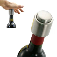 Stainless Steel Wine Bottle Stopper Plug Silver Elegant Vacuum Sealer Wine Stopper Saver Preserver Pump Sealed
