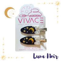 สินค้าแนะนำ กิ๊บติดผม-แพ็คคู่ รุ่น Luna Noir Hair Clip กิ๊ฟหนีบผมไม่เจ็บหัว ขนาดเล็ก ทนทาน ยี่ห้อ VI