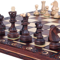 New Wooden Chess Set 42*42cm King Height 85mm Chess Pieces Floding Chessboard Chess Game Set I93