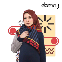 Deenay HAWA RED | HIJAB VOAL SEGIEMPAT | JILBAB MOTIF PRINTING KERUDUNG | SCARF SCARVES VOILE PATTER