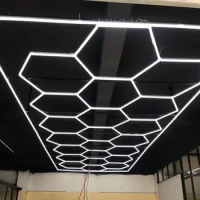 8*30 feet Customized DIY Hexagon Led Light For Gym Workshop Detailing with Border Modern Ceiling Panel Lights