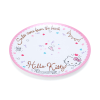 小禮堂 Hello Kitty 美耐皿圓盤 兒童餐盤 沙拉盤 蛋糕盤 點心盤 塑膠盤 (白 2021炎夏企劃)