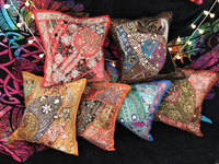 印度手工繡珠抱枕套全色系印度風格現貨坐墊印度工藝東南亞風靠墊