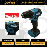 Makita 18V DDF485 10MM Compact Cordless Tool Screwdriver Impact Brushless Driver Rechargeable Power Drill For Makita 18V Battery