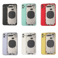 Original For iPhone 11 Back Housing Change Repair Middle Chassis Frame Apple 11 Back Cover Battery Rear Door Parts