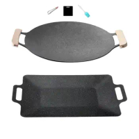 Korean BBQ Pan Cookware with Handles Barbecue Grill for BBQ Travel Kitchen
