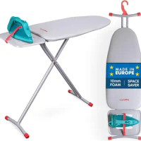 Space Saver Ironing Board, 45.5"X15" Area (Board Length 35.5"), Easy Storage, 6 Levels of Adjustable Height