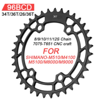 Shimano 96bcd Round MTB bicycle Chainring 96BCD 26/36T 32/34/36T For M7000 M8000 M4100 M5100/MT510 bike crank Crown Chainring