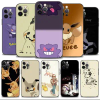 Phone Shell For iPhone 15 11 Case For Apple iPhone 15 14 13 12 11 Pro Max 13 12 Mini XS Max XR X 7 8 Plus Pokemon Gengar Mimikyu