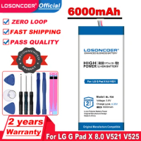 LOSONCOER 6000mAh BL T20 BL-T20 Battery For LG G Pad X 8.0 V521 V525 V520 Table PC Battery Free tools