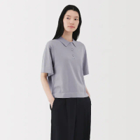 【MUJI 無印良品】女薄針織五分袖POLO衫(共4色)