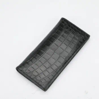 One-piece Genuine Crocodile Belly Skin Businessmen Suits Clutch Wallet Authentic Alligator Leather Lining Male Long Card Purse