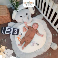 Sumimo - Fluffy Animal playmat Elephant || Alas bermain bayi / Karpet anak/karpet main anak