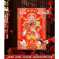 Tempelan Imlek Stiker Pintu Dinding Dewa Uang 3d Hiasan Gambar Cewek Cowok Mei Mei Koko Dekorasi DEW