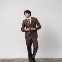 Setelan Jas Pria Semi Wool Glossy Setelan Jas Pengantin Pria Jas Pria Wedding Jas Formal Blazer - Yu