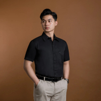 Otsky Kemeja Pria Kualitas Premium Lengan Pendek Basic Toyobo Kerah