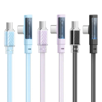 【Mcdodo 麥多多】彎頭 LED USB-C TO Type-C PD 1.8M 快充/充電傳輸線 晶體(雙Type-C/PD閃充)