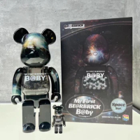 Bearbrick 400%+100% 28cm and 7cm set starry sky Qianqiu one big one small bearbriks gift figure color box packaging