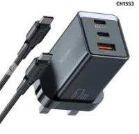 MCDODO CH-1553 迷你 70W 第 5 代 PD 2C1A 充電器搭配 TYPE-C 線 黑色