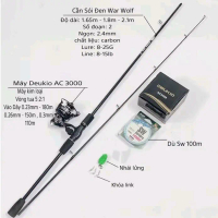 Bộ cần lure sói đen 1m65 1m8 2m1 máy ngang và máy đứng