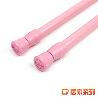 G+居家 彈簧式伸縮桿門簾桿(3入組)-粉色(60-110cm)