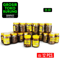 SEMPATI GROSIR Superworm Super Worm Botol Toples Isi 12 Pcs Ulat Jerman Kering Pakan Extra Fooding E